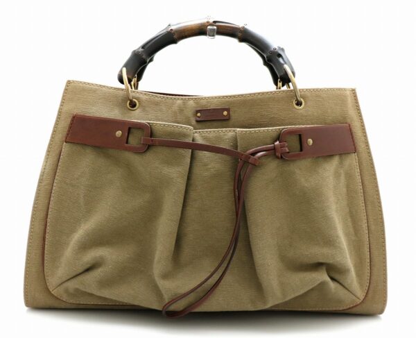 11690739 Gucci Bamboo Tote Bag Khaki