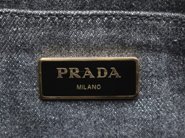 11690967 8 Prada Canapa Mini Tote Bag 2WAY Shoulder Bag Denim Nero Black