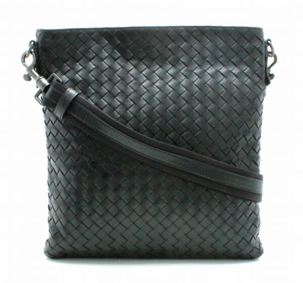 11690968 Bottega Veneta Intrecciato Crossbody Bag Shoulder Bag Leather Black