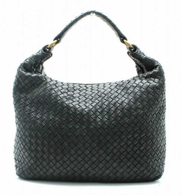 11691099 Bottega Veneta Intrecciato Hobo Shoulder Bag Black