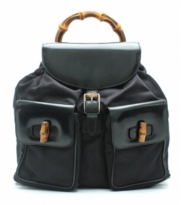 11691112 Gucci Bamboo Rucksack Black