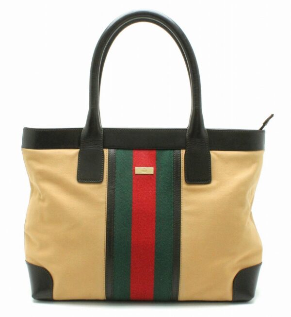 11691246 Gucci Gucci Sherry Line Tote Bag Beige