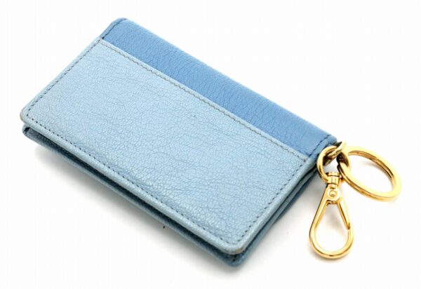 11691319 1 Miu Miu Madras Card Case Motif Leather Blue