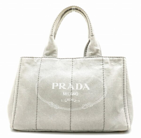 11691325 Prada Canapa Tote Bag Denim Gray