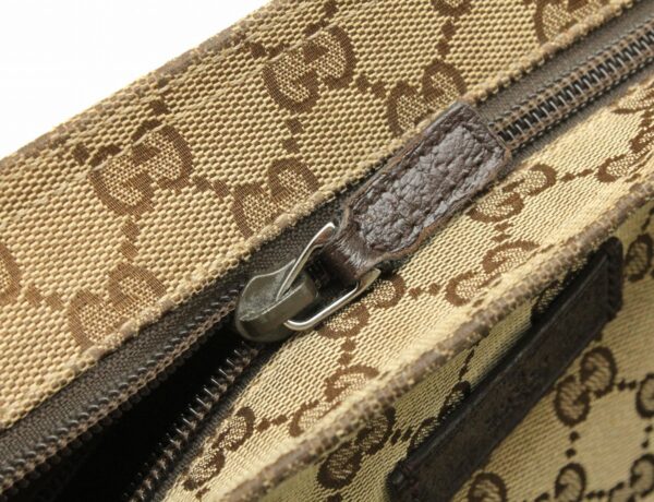 11691373 5 Gucci GG Webbing Line Crossbody Shoulder Bag Khaki Brown