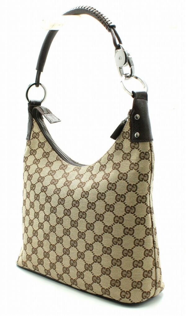 11691437 1 Gucci GG Shoulder Bag Leather Khaki Beige Brown