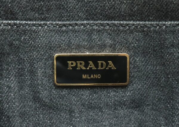 11691532 8 Prada Canapa Denim 2WAY Tote Bag Nero Black