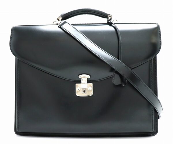 11691560 Gucci Briefcase Leather Black