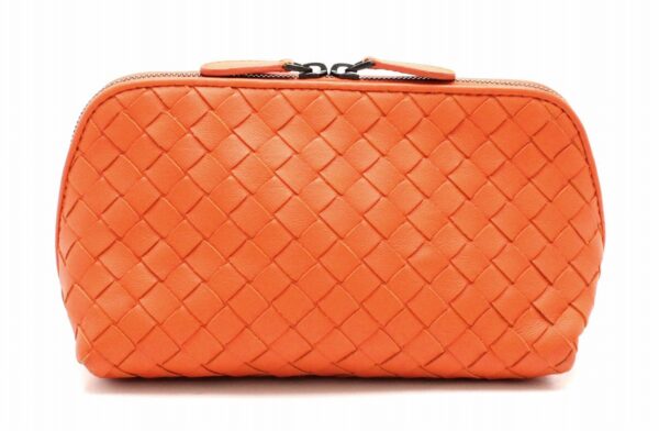 11691685 Bottega Veneta Intrecciato Pouch Accessory Case Pouch Orange