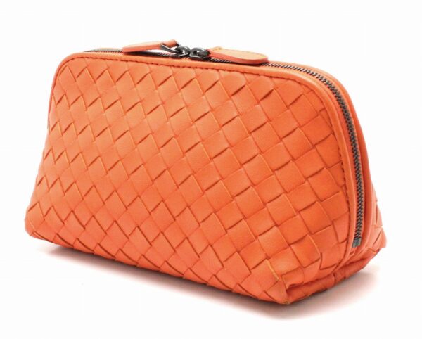 11691685 1 Bottega Veneta Intrecciato Pouch Accessory Case Pouch Orange