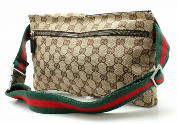 11700094 1 Gucci GG Body Bag Waist Pouch Khaki Beige Brown