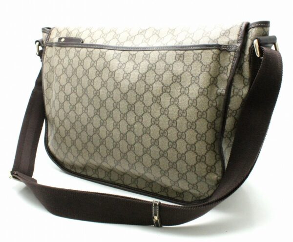 11700215 1 Gucci GG Supreme Messenger Bag Crossbody Khaki Beige Brown