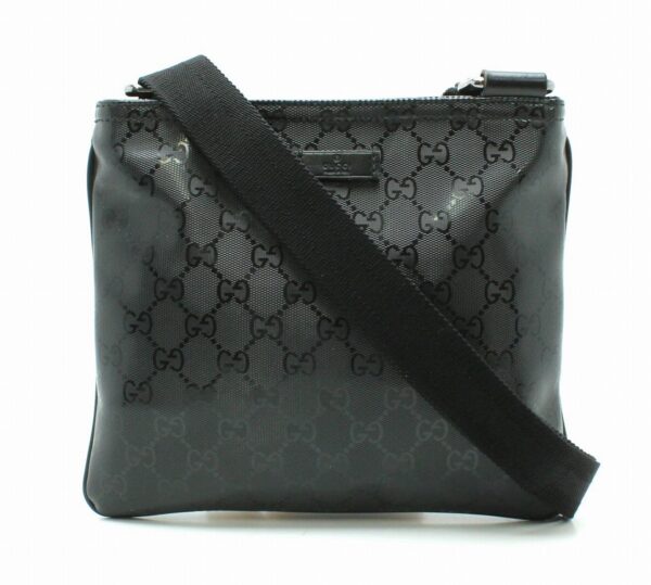 11700286 Gucci Implement Crossbody Shoulder Bag Leather Black