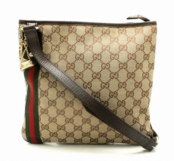 11700754 Gucci GG Sherry Line Crossbody Shoulder Bag Brown