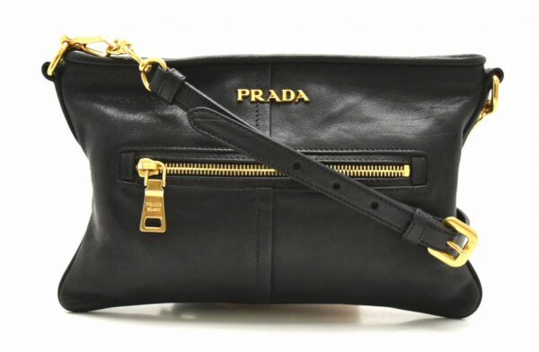 11700763 Prada 2WAY Shoulder Bag Leather Black