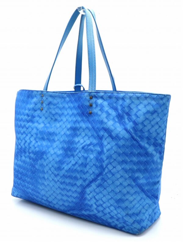 11701013 1 Bottega Veneta Intreccio Lusion Shoulder Tote Nylon Blue