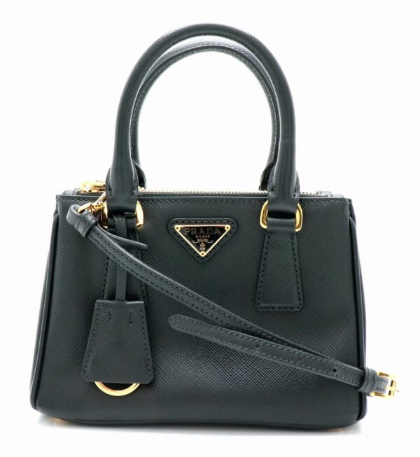 11701293 Prada Saffiano 2WAY Mini Handbag Leather Nero Black