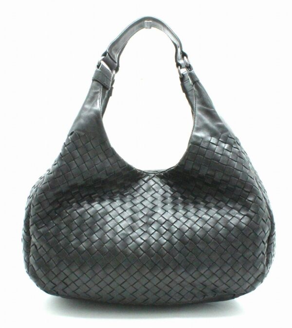 11701372 Bottega Veneta Intrecciato Shoulder Bag Black