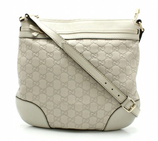 11701402 Gucci Guccisima Shoulder Bag Leather White Ivory