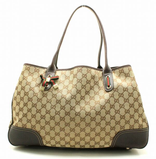 11701745 Gucci GG Ribbon Tote Shoulder Bag Khaki Beige Brown