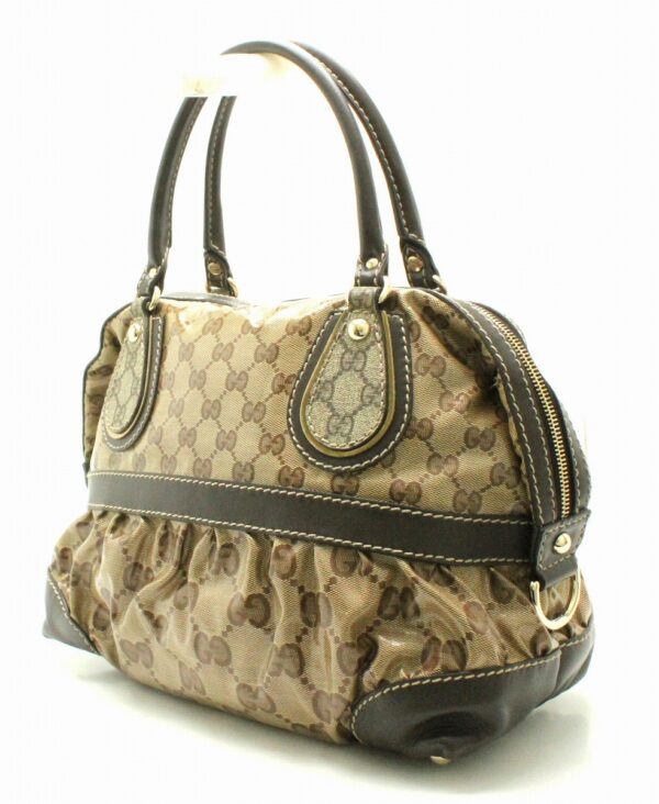 11701749 1 Gucci GG Crystal Mini Handbag Leather Beige Brown