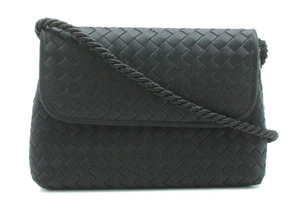 11701809 Bottega Veneta Intrecciato Shoulder Bag Black