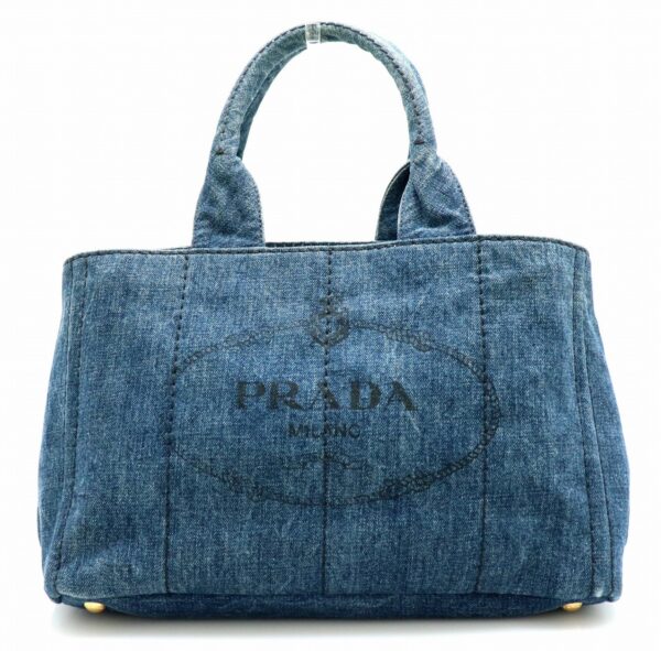 11701821 Prada Canapa Tote Bag Denim Avio Blue