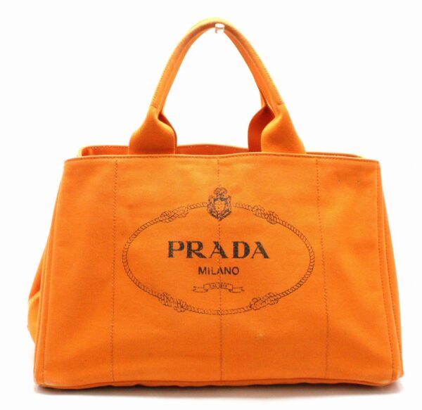 11701863 Prada Canapa Tote Bag Canvas Orange