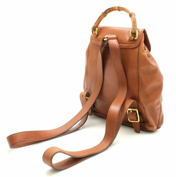 11701895 1 Gucci Bamboo Rucksack Backpack Leather Brown