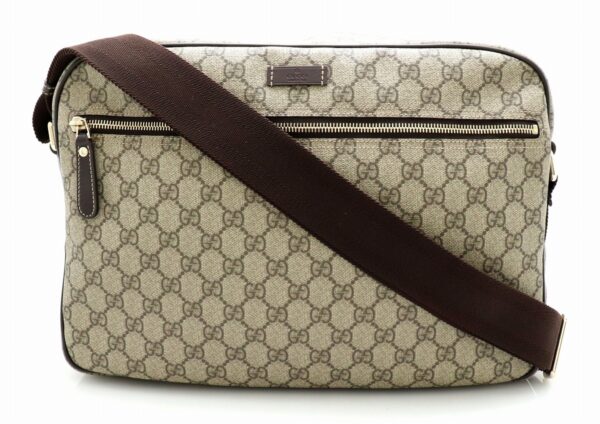 11701943 Gucci GG Supreme Crossbody Shoulder Bag Khaki Beige Brown