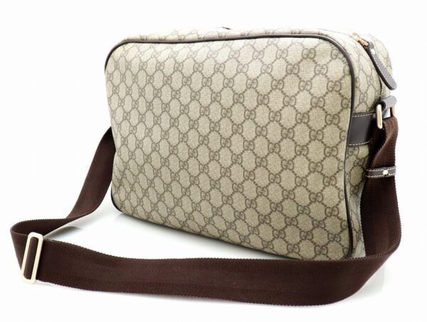 11701943 1 Gucci GG Supreme Crossbody Shoulder Bag Khaki Beige Brown