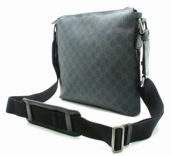 11701944 1 Gucci GG Supreme Crossbody Shoulder Bag Leather Black