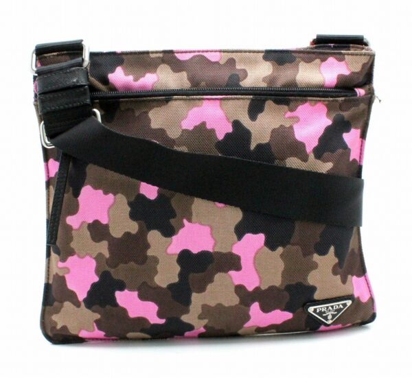 11701952 Prada Camouflage Shoulder Bag Green Pink