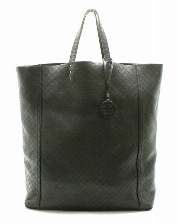 11710282 Bottega Veneta Intreccio Mirage Tote Shoulder Leather Black