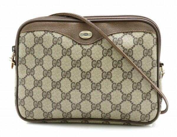 11710801 Gucci GG Plus GG Supreme Shoulder Bag Khaki Brown