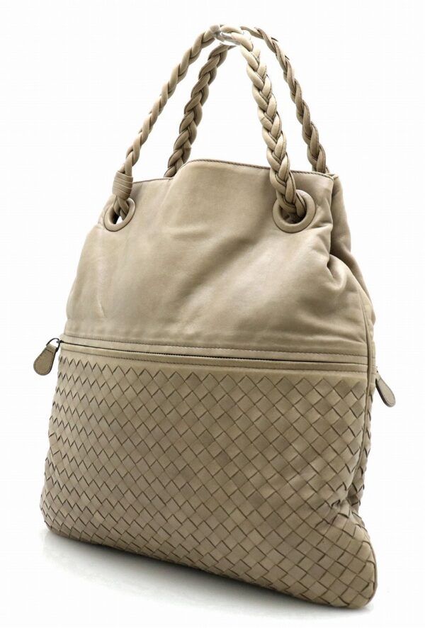 11710850 1 Bottega Veneta Intrecciato Shoulder Tote Bag Leather Beige