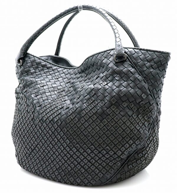 11710857 1 Bottega Veneta Intrecciato Tote Bag Leather Sequins Black