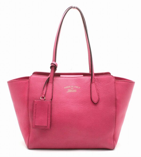 11710987 Gucci Swing Tote Bag Leather Pink