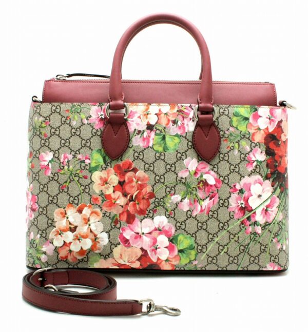 11710997 Gucci GG Blooms 2WAY Tote Bag Khaki Beige Pink