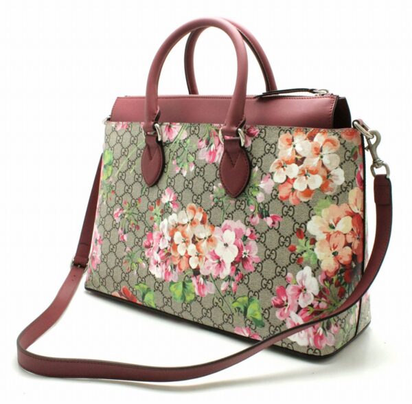 11710997 1 Gucci GG Blooms 2WAY Tote Bag Khaki Beige Pink