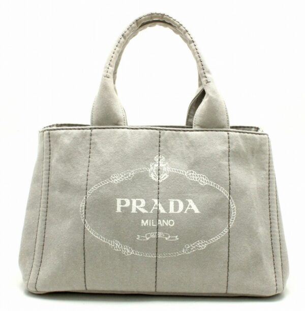 11711007 Prada Canapa Tote Bag Denim Nube Gray