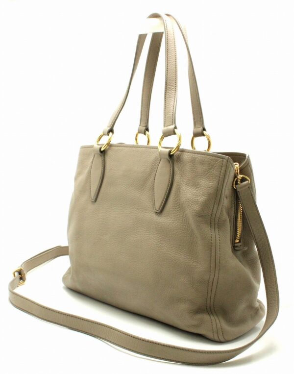 11711079 1 Miu Miu 2Way Tote Bag Leather Beige