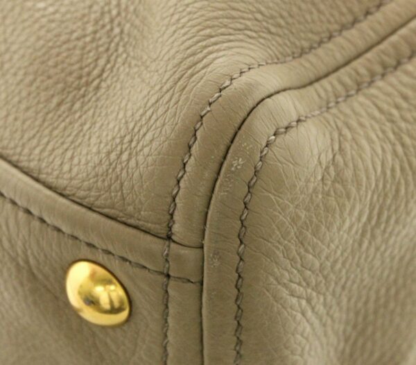 11711079 2 Miu Miu 2Way Tote Bag Leather Beige