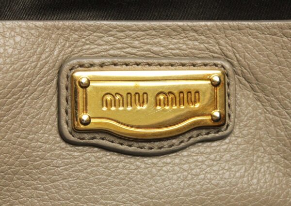 11711079 8 Miu Miu 2Way Tote Bag Leather Beige