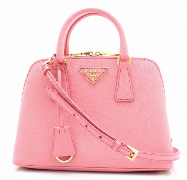 11711084 Prada Saffiano 2WAY Handbag Geranio Pink