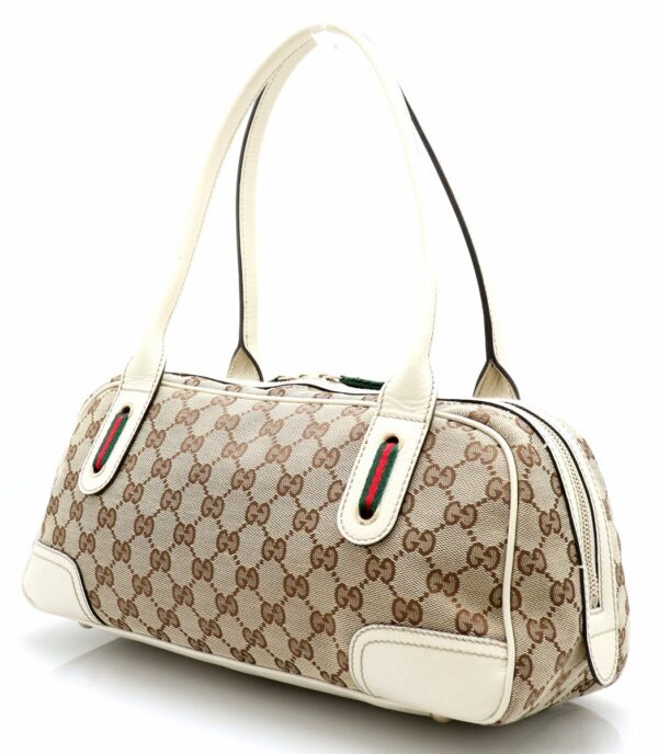 11711251 1 Gucci Princy Line GG Ribbon Bag Khaki Beige Off White