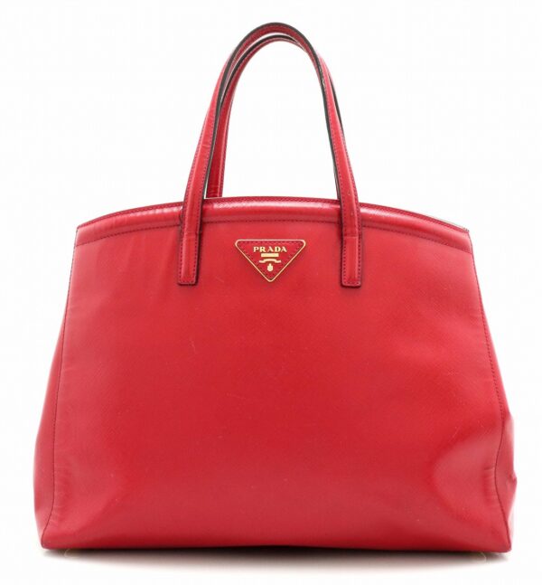 11711280 Prada Saffiano Logo Handbag Rosso Red