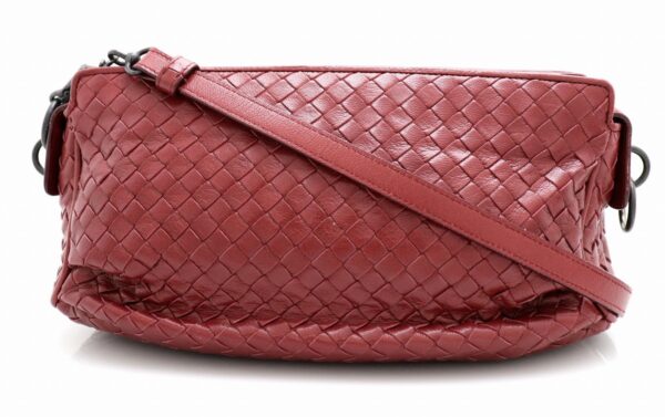 11711313 Bottega Veneta Intrecciato Shoulder Bag Leather Bordeaux