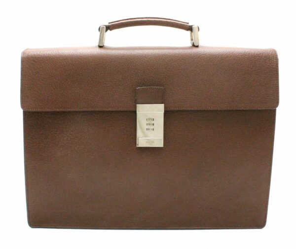 11711316 Prada Briefcase Document Bag Leather Brown