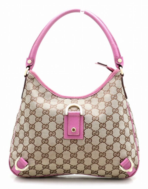 11711338 Gucci GG Abbey Shoulder Bag Khaki Beige Pink Purple